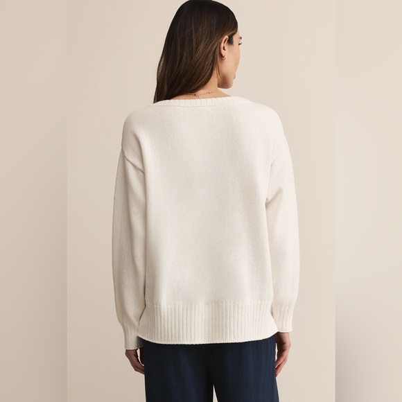 Z Supply Sweater Long Sleeve V- Neck Cropped Gray Women’s Size Small - Picture 4 of 8